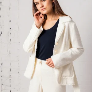 Bouclé-Blazer aus Wolle- Viskose- Mix