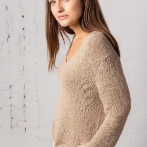 Pullover mit V-Ausschnitt aus Baumwoll- Mix