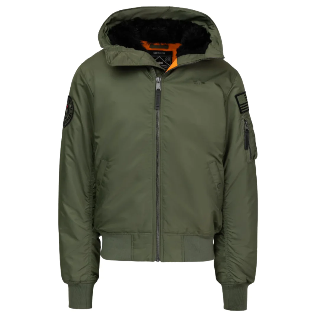 Pitbull Herren Bomberjacke „Encino“ – Winterjacke mit Kapuze in Olive oder Schwarz – Bild 7