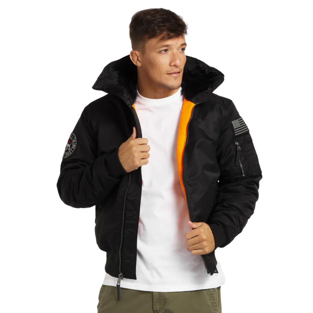 Pitbull Herren Bomberjacke „Encino“ – Winterjacke mit Kapuze in Olive oder Schwarz – Bild 9