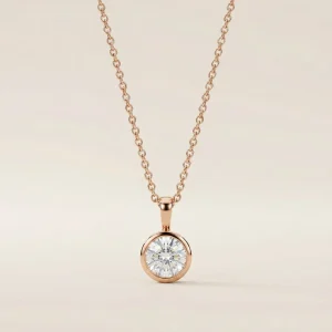 Essential Circle Halskette - runder Zirkonia - aus 925 Silber rosévergoldet