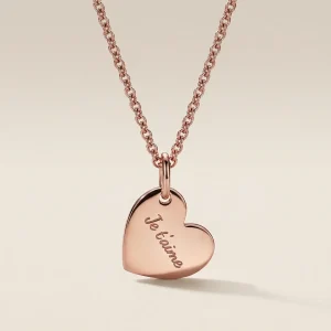 Personalisierte Mini Herz-Halskette „mein kleines Herz“ aus 925 Silber rosé vergoldet