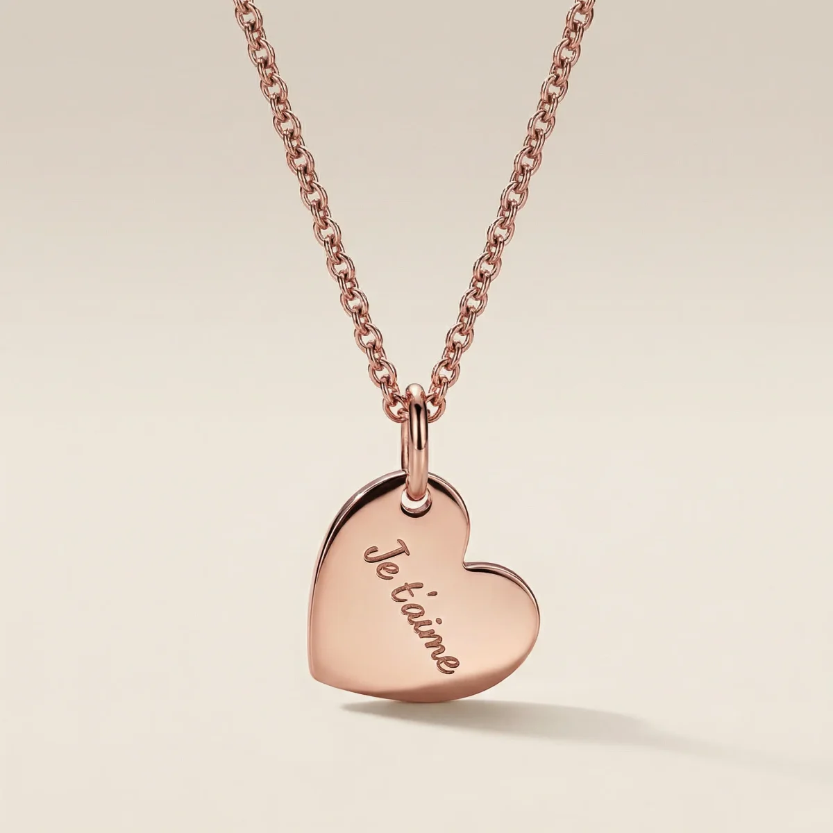 Personalisierte Mini Herz-Halskette „mein kleines Herz“ aus 925 Silber rosé vergoldet – Bild 2