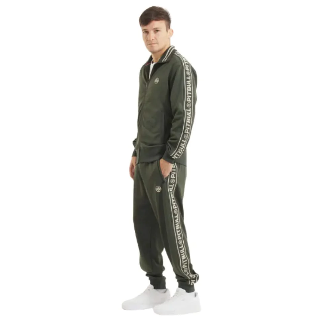 PITBULL Herren Trainingsjacke Tape Logo Old Green – Bild 6