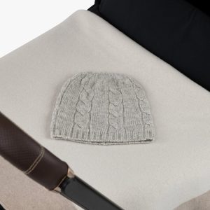 Cable Knit Baby Hat - Light Grey