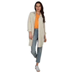 M.O.D Damen Hemdjacke Oversize in Offwhite aus weichem Cord SP24DR165